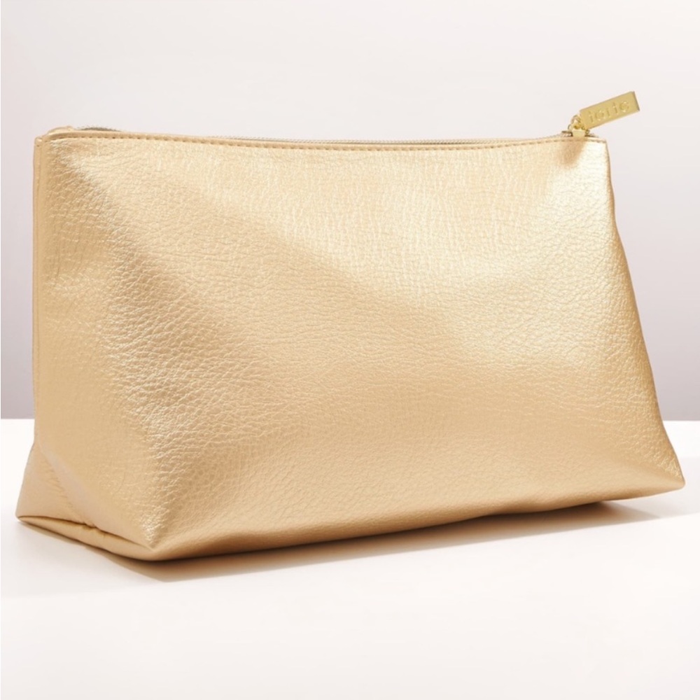 Tarte Gold Pretty & Poised Makeup Cosmetic Bag Handbag Clutch Bag Purse NWT
